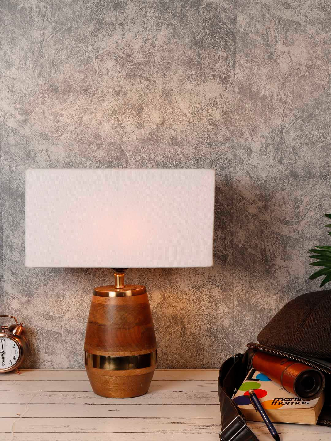 Grated Ginger Solid Tribal Bedside Lamp