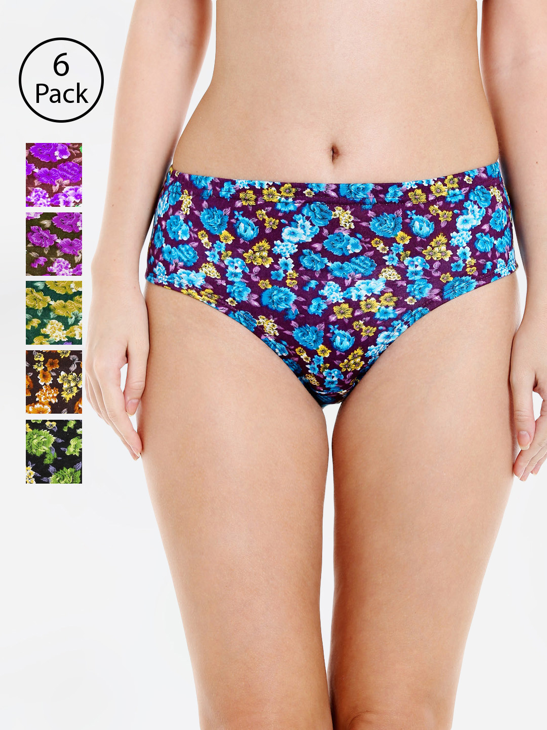 Bodycare Women Pack of 6 Assorted Hipster Briefs 3800D-6PCS