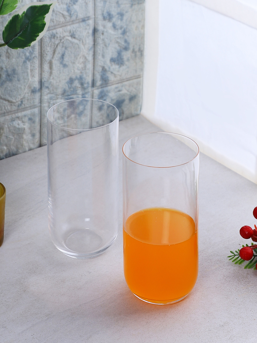 Set of 6  Uma Crystal Drinking Glass Lead free 440 ml