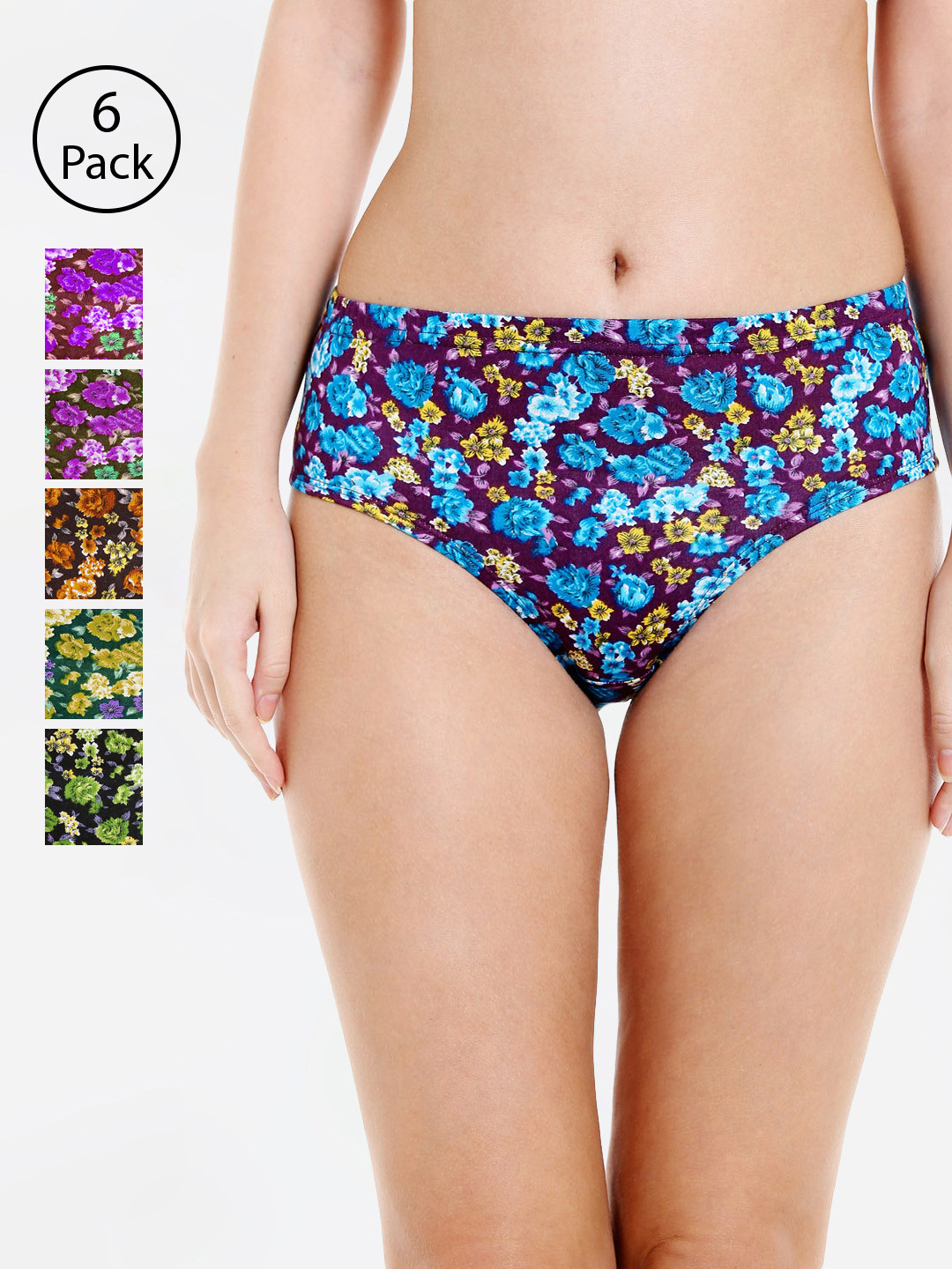 Bodycare Women Pack of 6 Assorted Hipster Briefs 3800D-6PCS