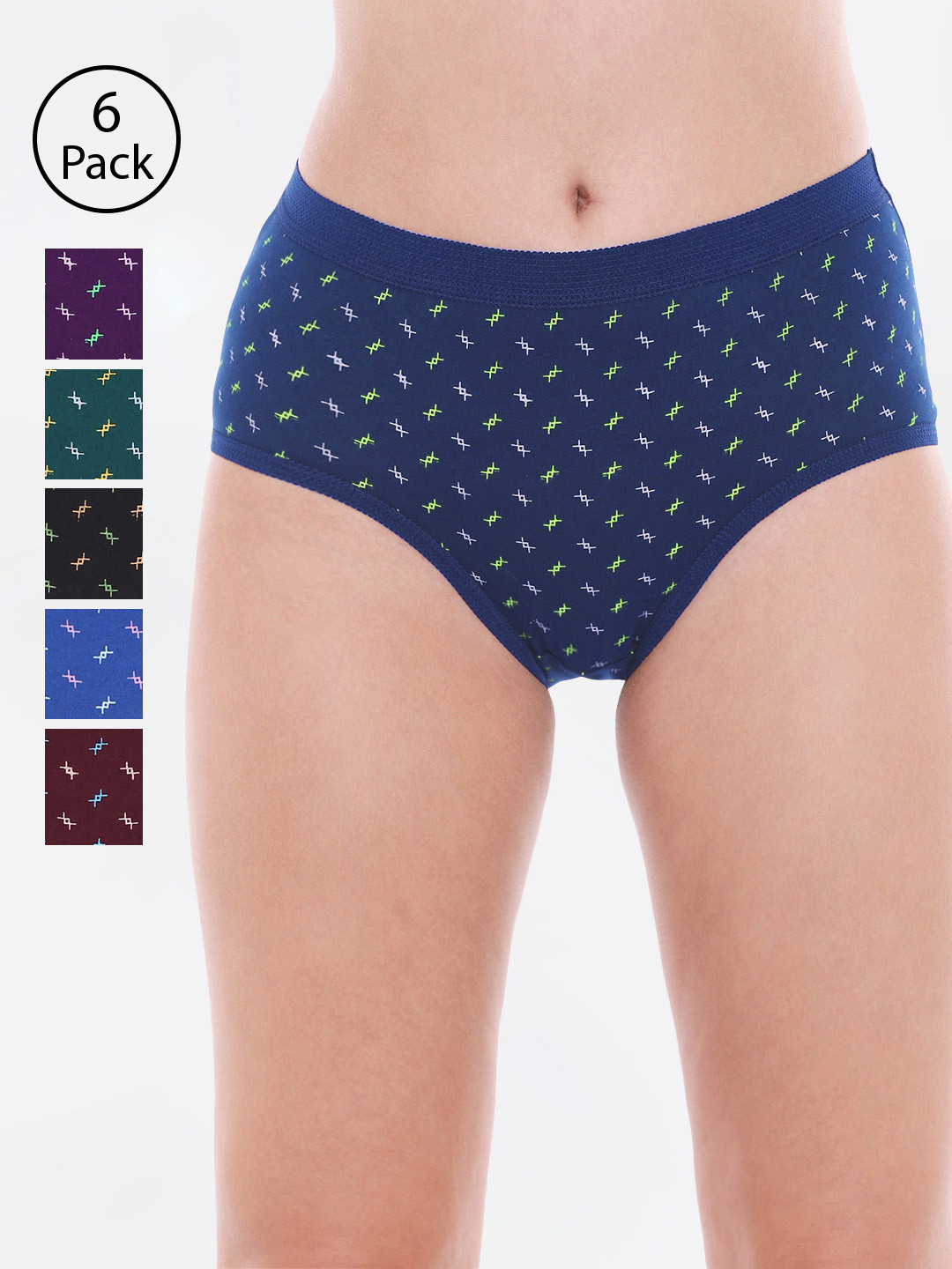 Bodycare Women Pack of 6 Assorted Hipster Briefs 24000-6PCS