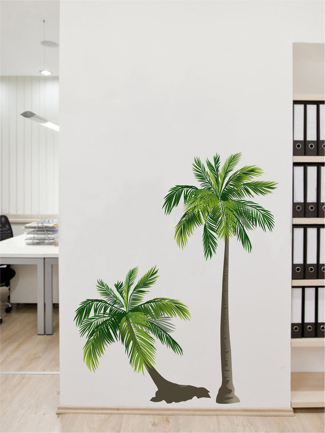 rawpockets Green & Brown Coconut Trees Wall Sticker