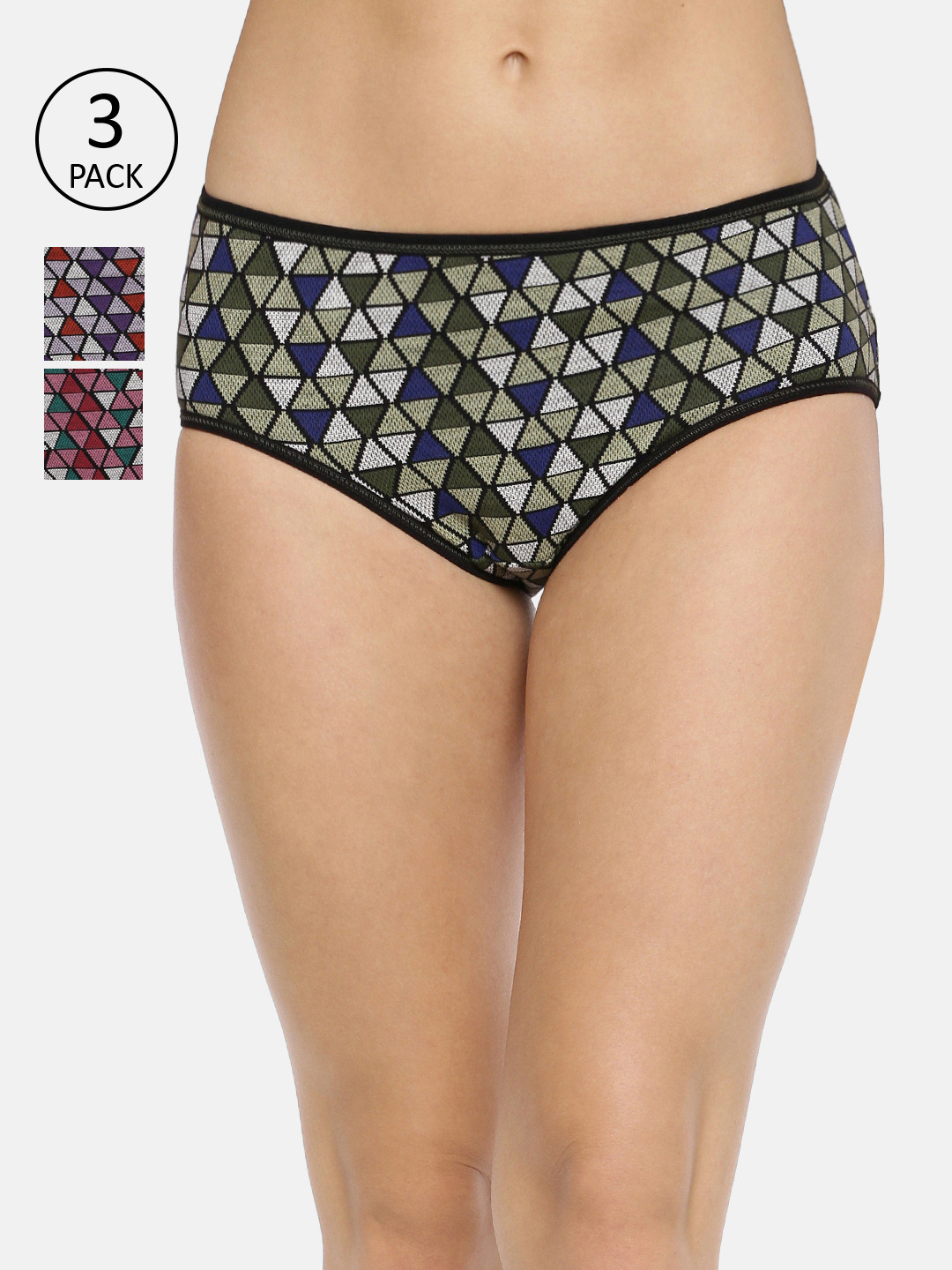 Red Rose Women Pack Of 3 Assorted Basic Briefs Taruni-XXL