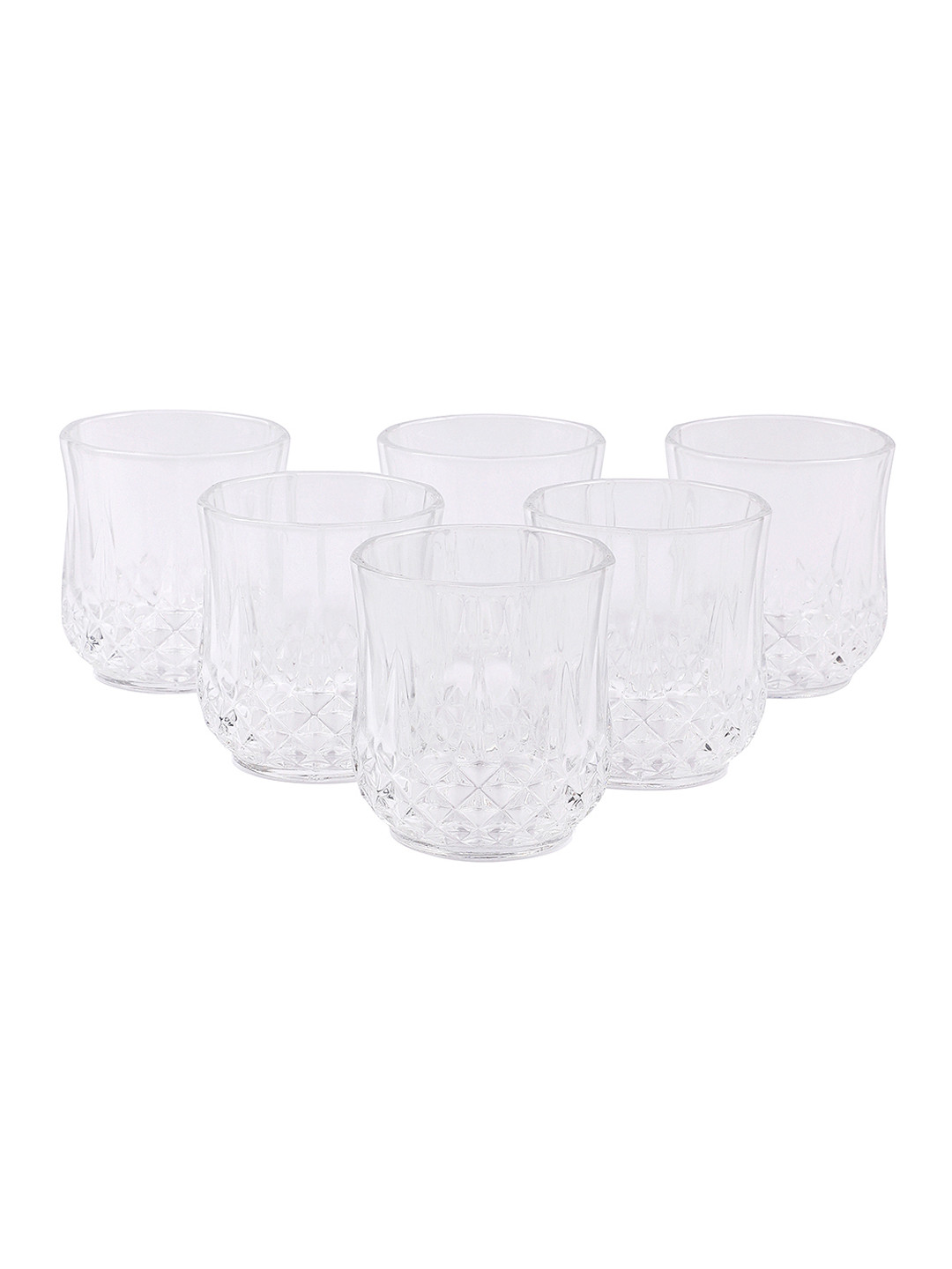 ceradeco Set Of 6 Transparent Solid Jucika Shaped Whiskey Glasses