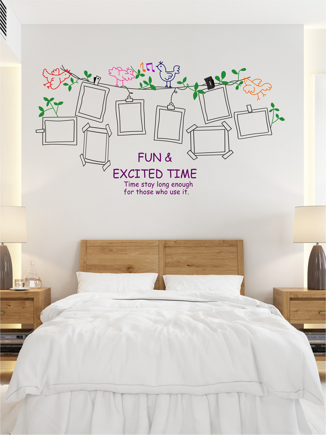 rawpockets Black & Purple Photo Frame PVC Vinyl Wall Sticker