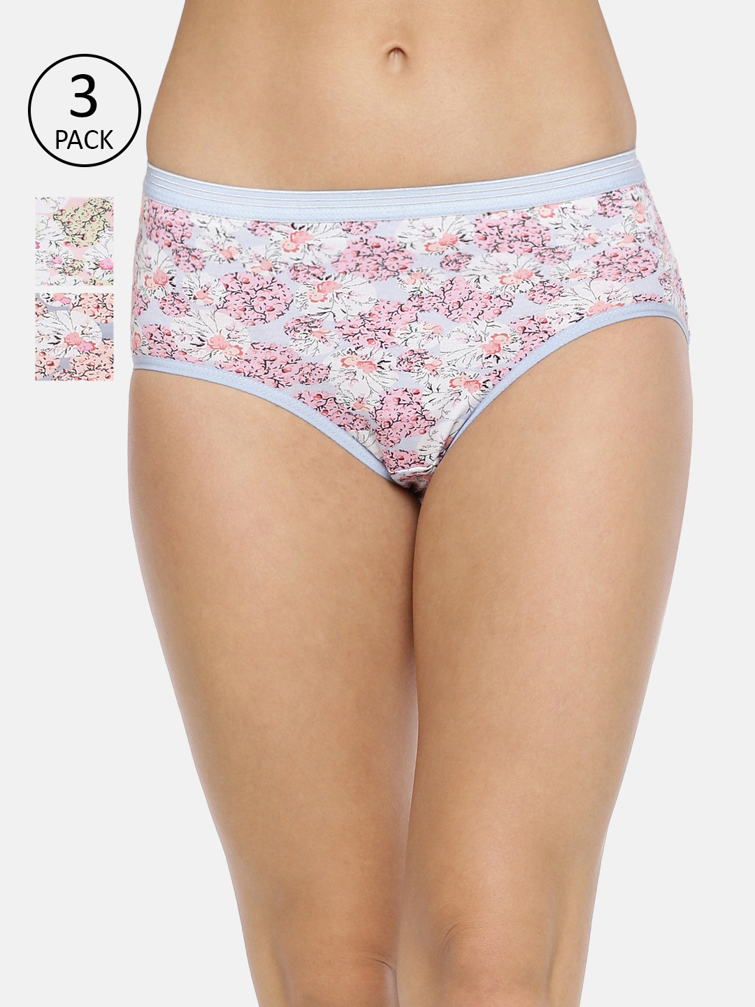 Red Rose Women Pack Of 3 Assorted Basic Briefs Deepa-3XL