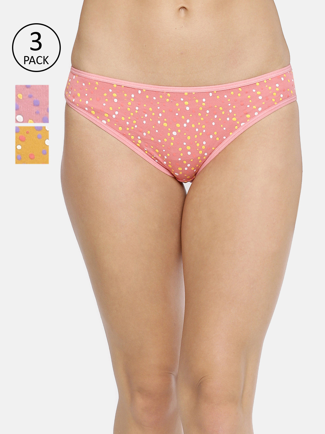 Red Rose Women Pack of 3 Assorted Bikini Briefs Mentos-M