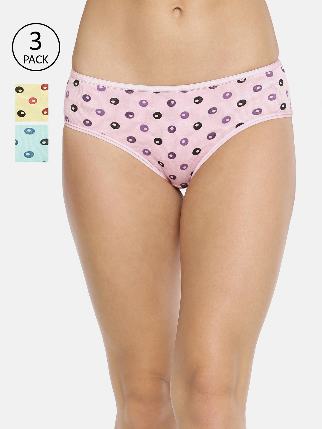 Red Rose Women Pack of 3 Assorted Basic Briefs RR200