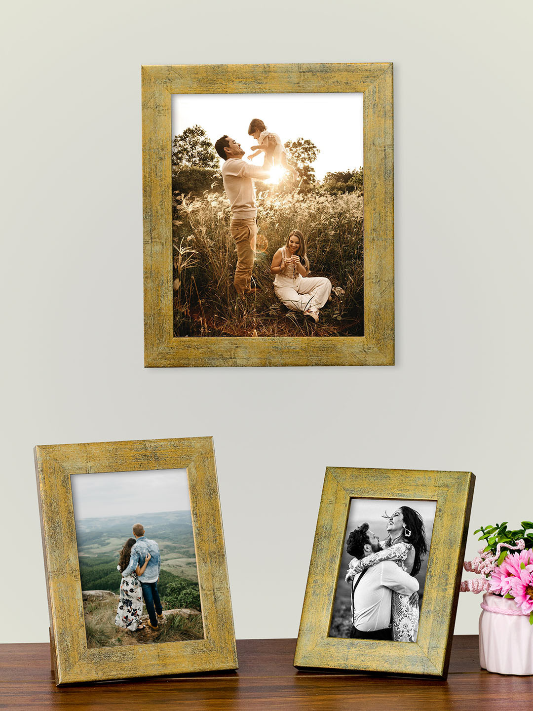 Art Street Set Of 3 Yellow Textured Photo Frames