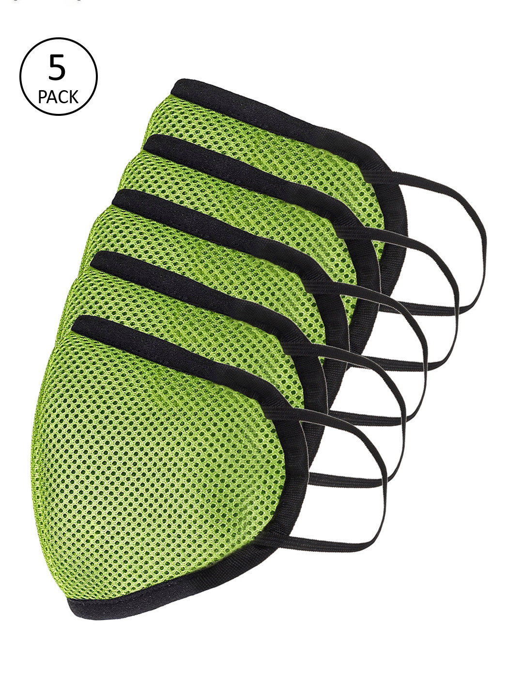 Teakwood Leathers Unisex 5 Pcs Lime Green 3-Ply HYPASHIELD Anti-Pollution Outdoor Masks