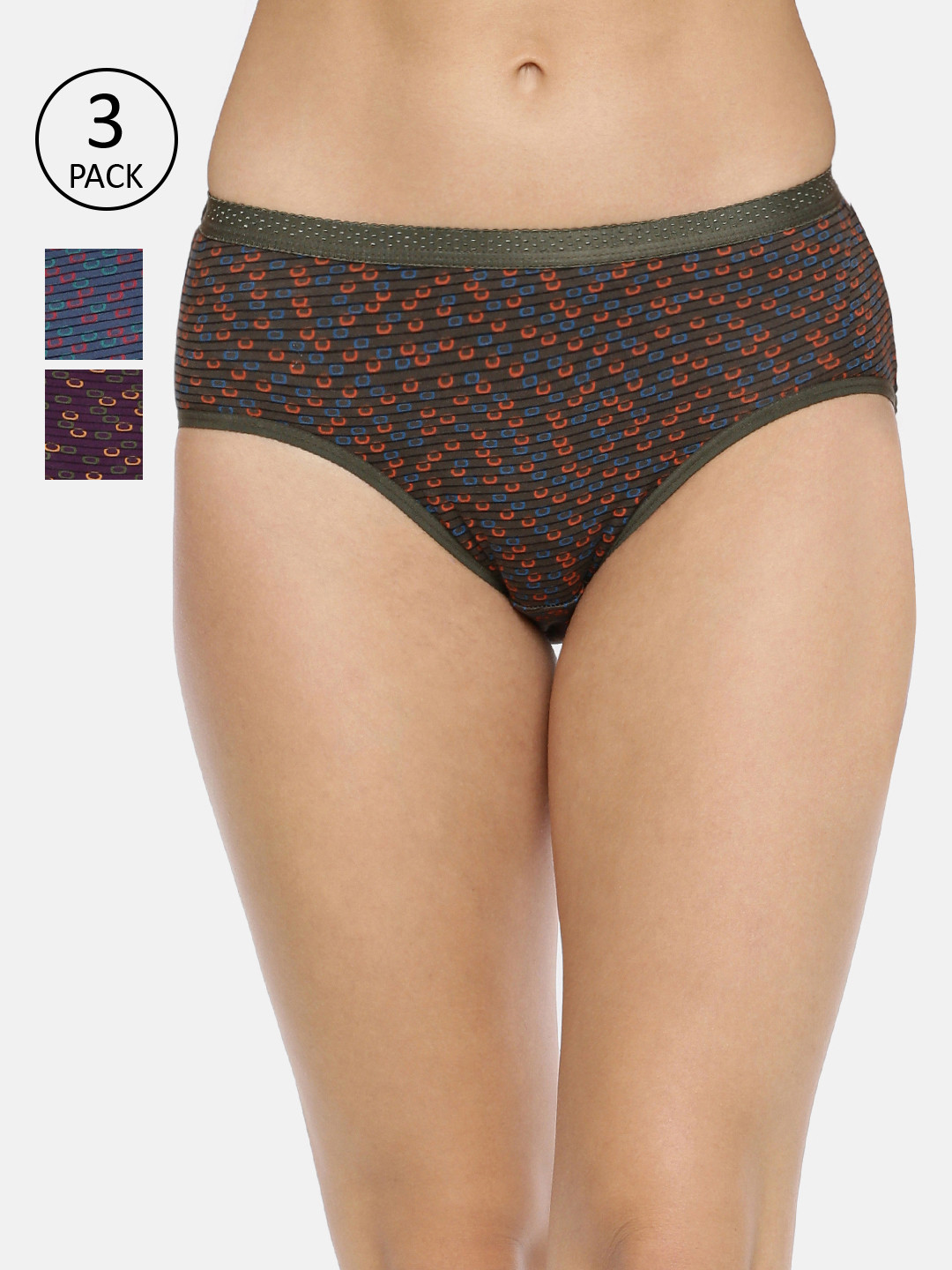 Red Rose Women Pack of 3 Assorted Basic Briefs Jassi-3XL