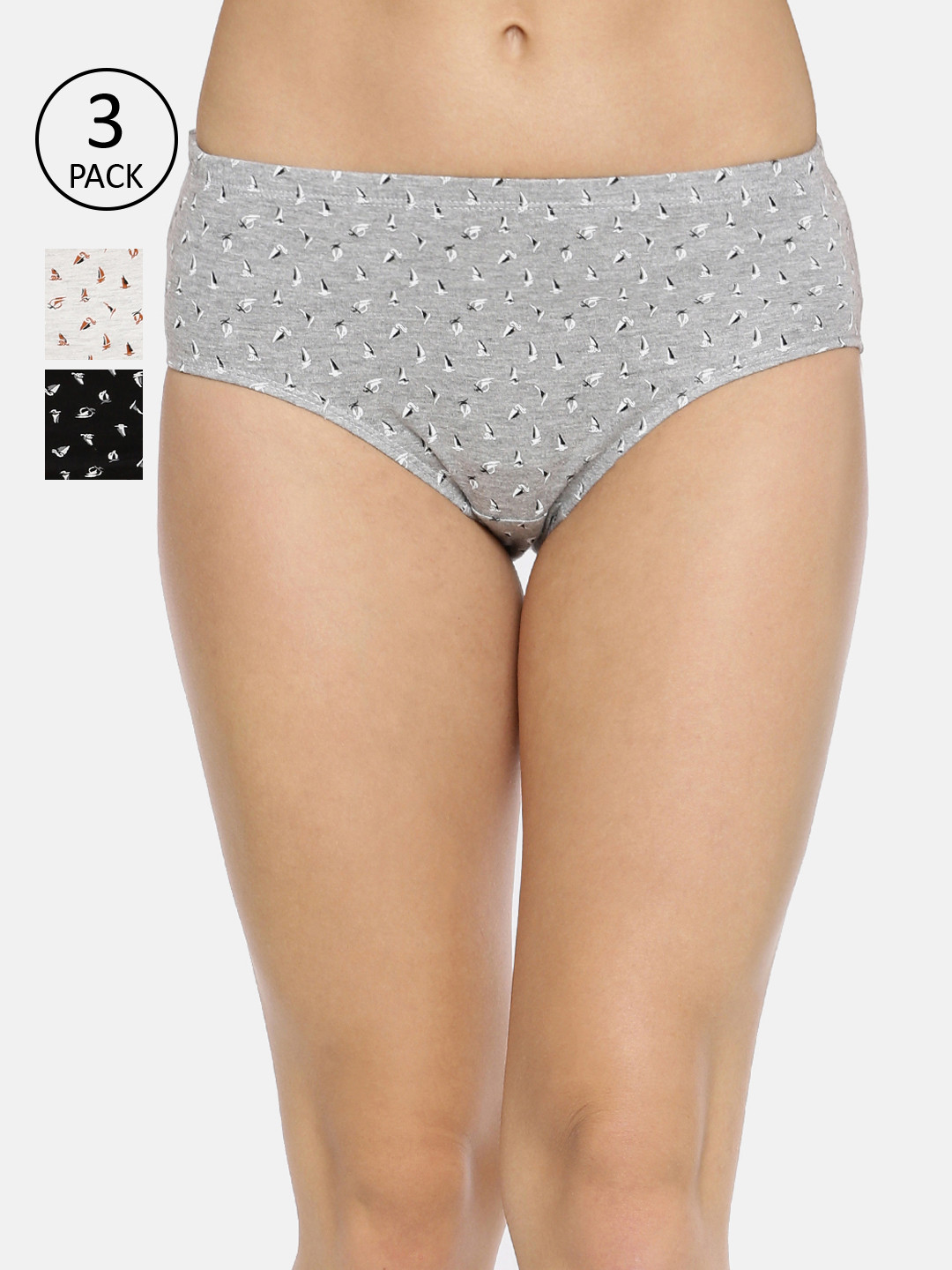 Red Rose Women Pack of 3 Assorted Hipster Briefs Mastani-3XL