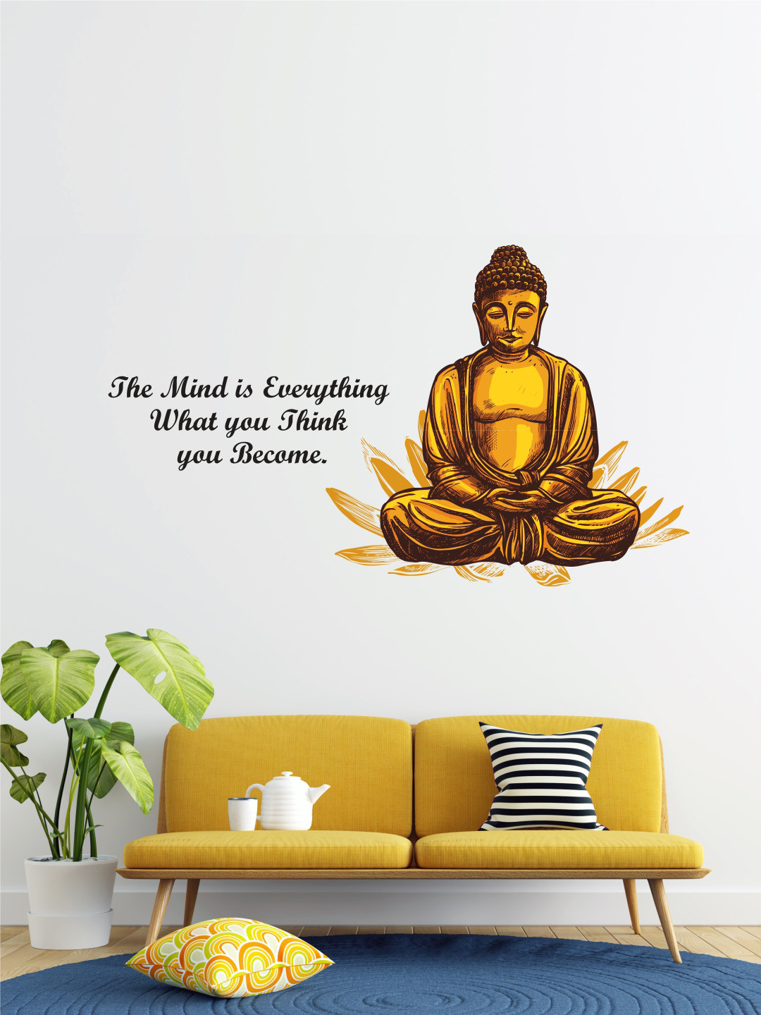 rawpockets Gold-Toned Buddha Wall Sticker