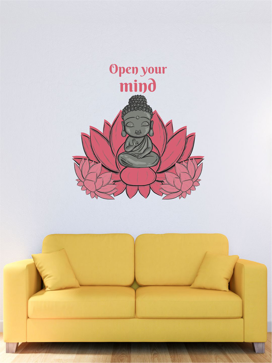 rawpockets Pink & Grey Open Your Mind Little Buddha Wall Sticker