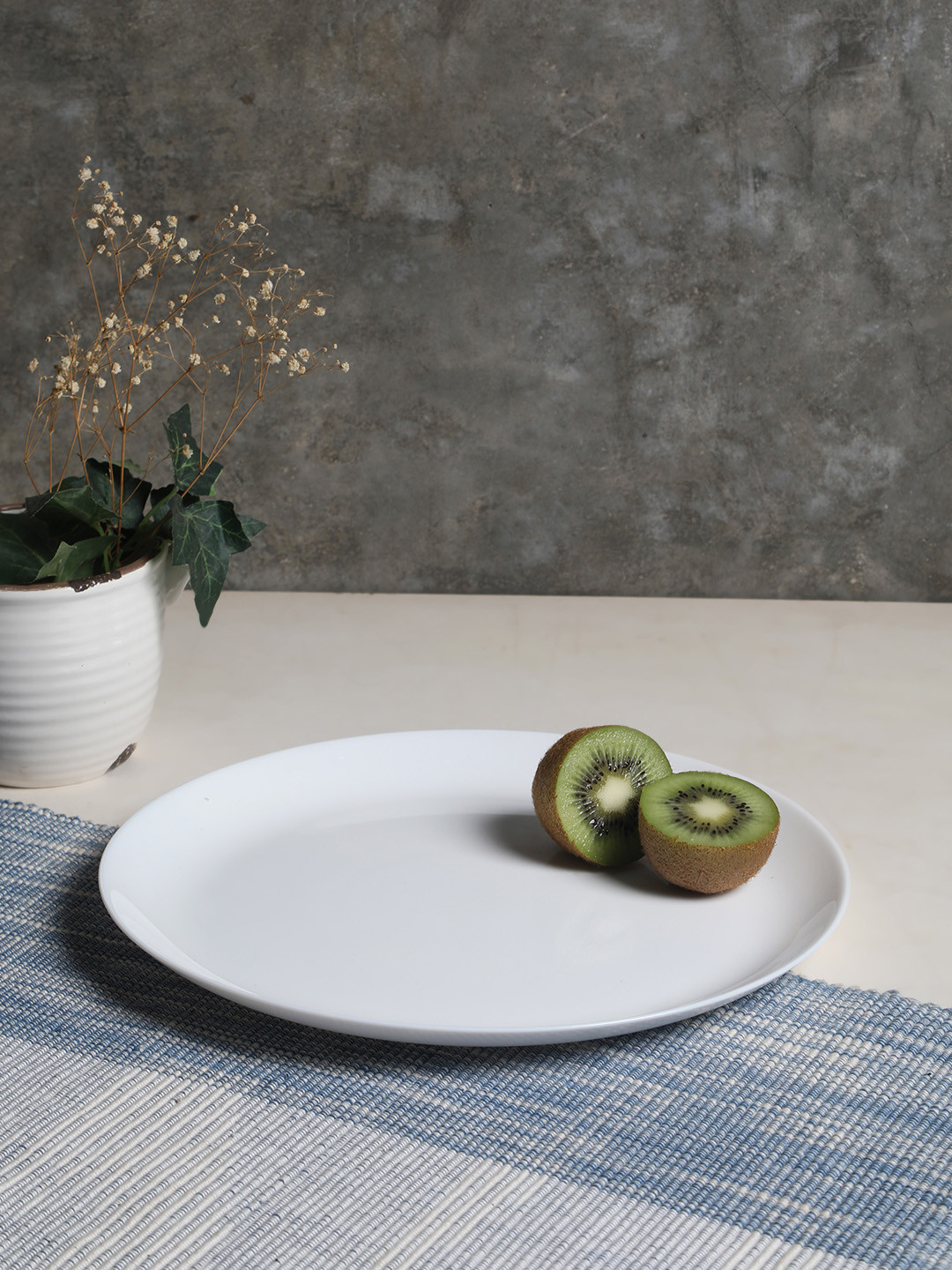 Luminarc Set Of 6 White Solid Opalware Diwali Dinner Plates