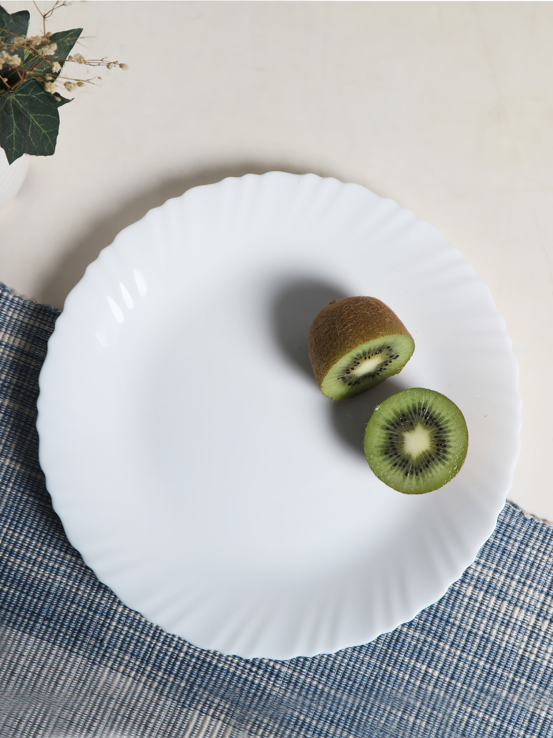 Luminarc Set Of 6 White Solid Feston Large Dinner Plate