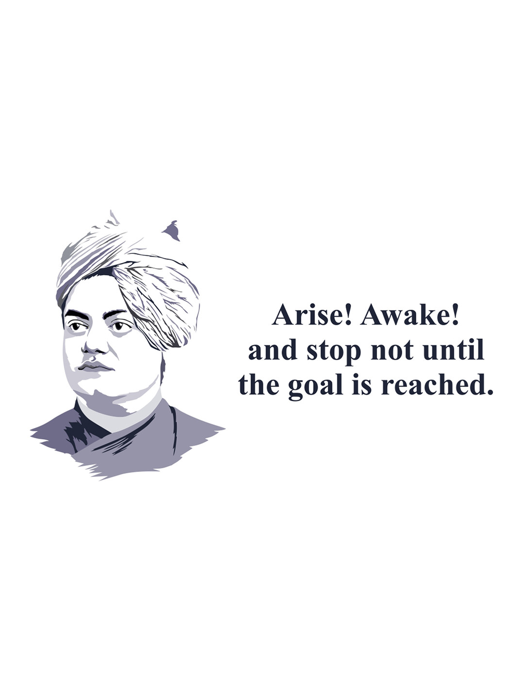 rawpockets Grey & Black Swami Vivekanandha Quotes Wall Sticker