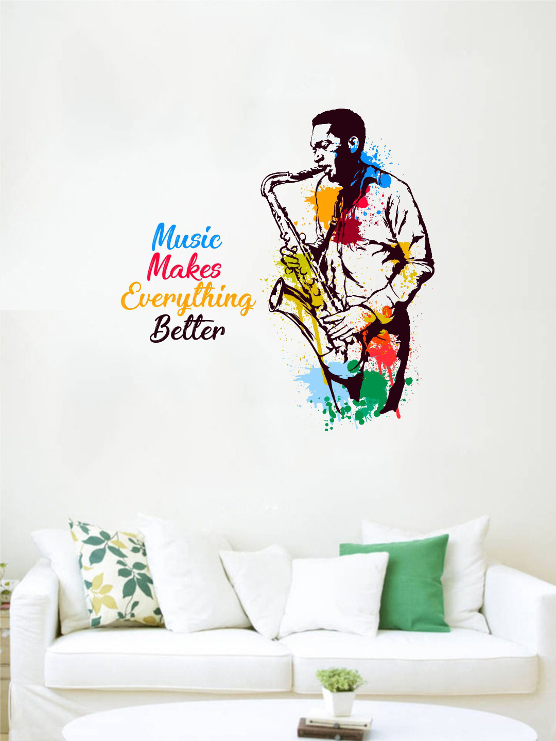 rawpockets Multicoloured Music Makes Everything Better Wall Stickers