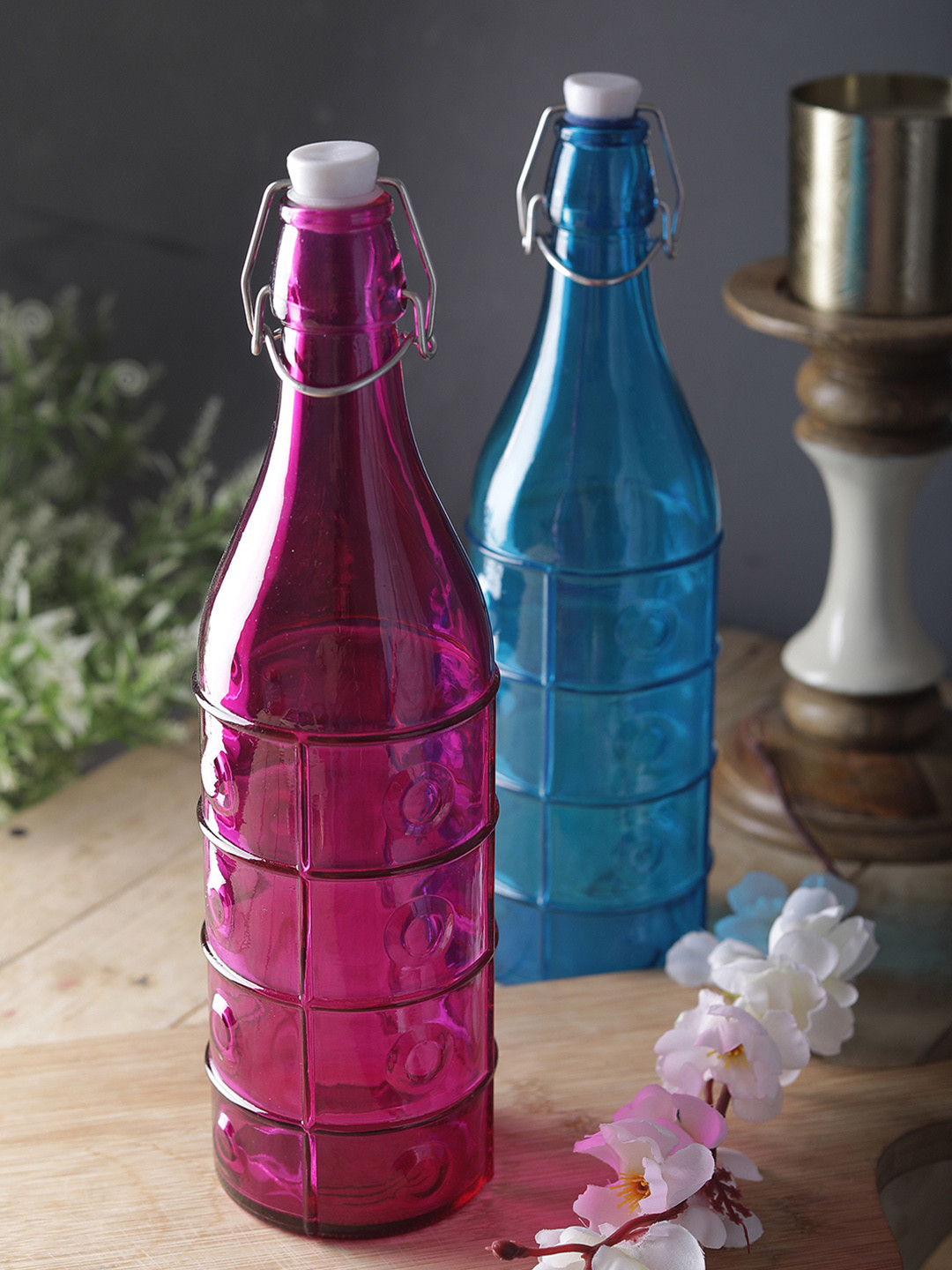 CDI Assorted Solid Glass Spill Proof 2 Piece Water Bottle - 1L