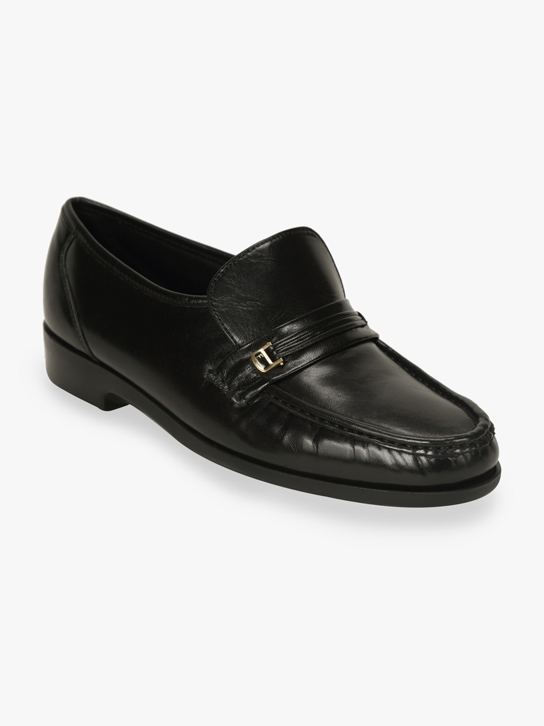 Florsheim Men Black Solid Leather Formal Loafers