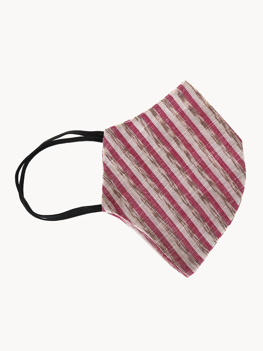PANASH Unisex Pink & White Striped 2-Ply Reusable Anti-Pollution Outdoor Khadi Masks