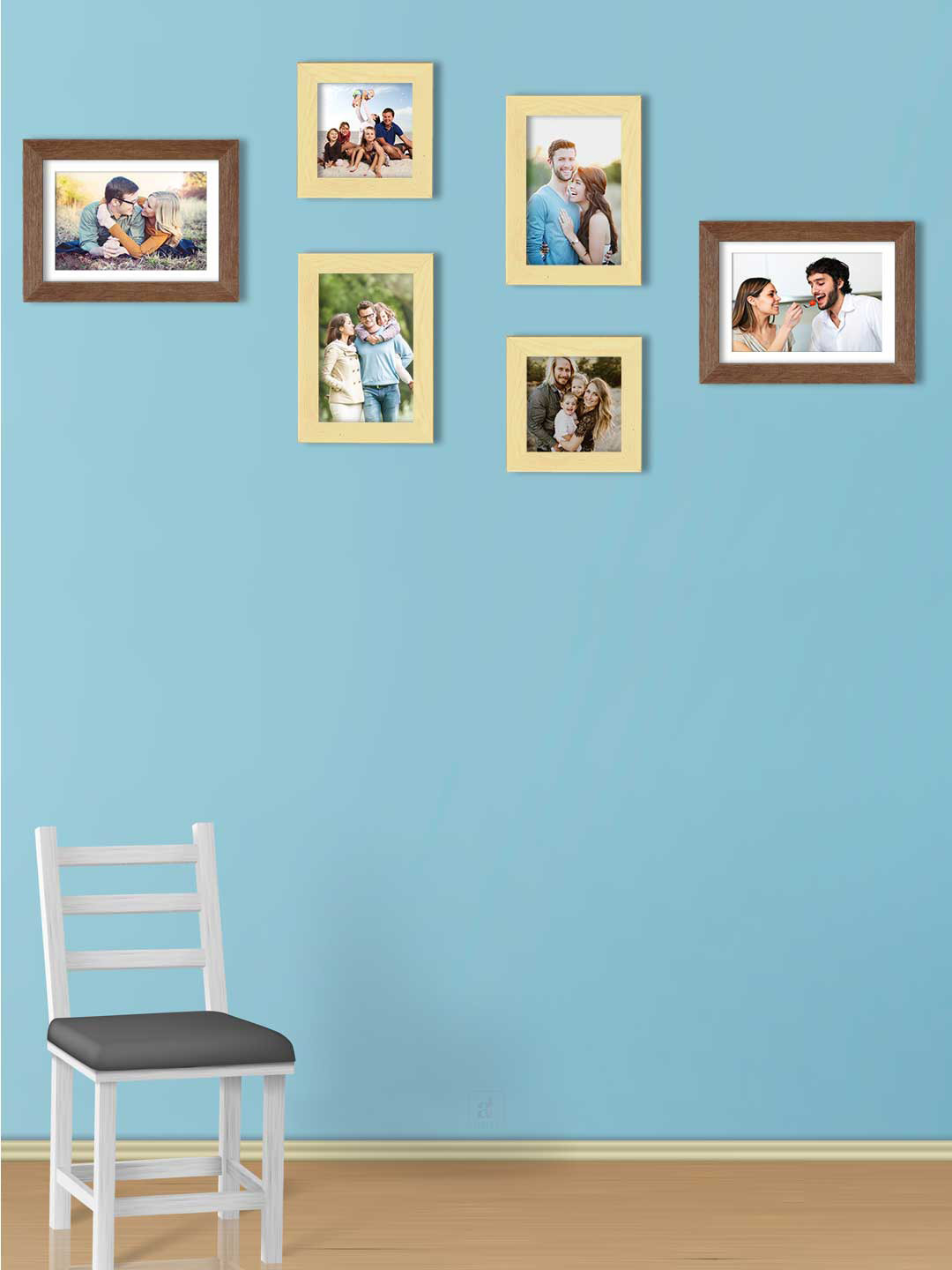 Art Street Set Of 6 Beige & Brown Solid Individual Acrylic Photo Frames