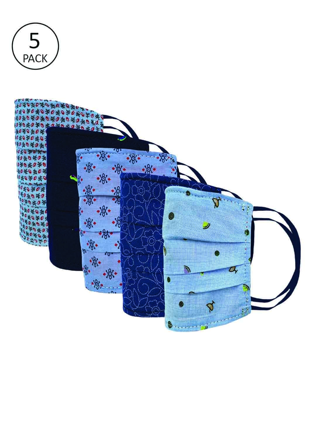 t base Kids Assorted 5 Pcs 2 Ply Outdoor Reusable Fabric Masks