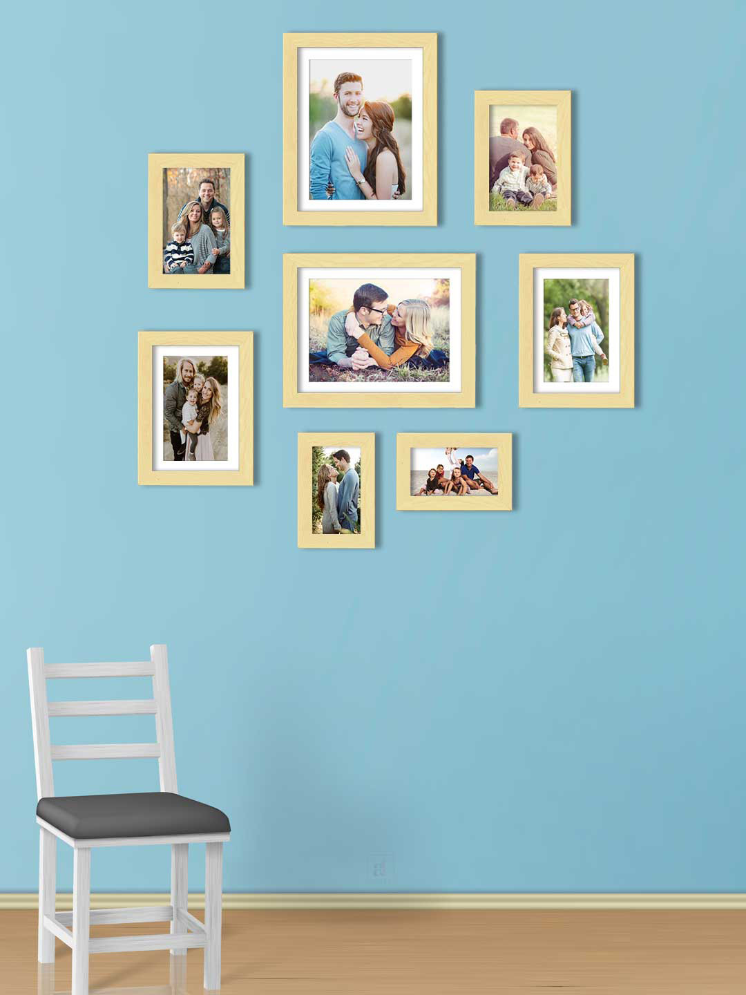 Art Street Set of 8 Beige Individual Photo Frames
