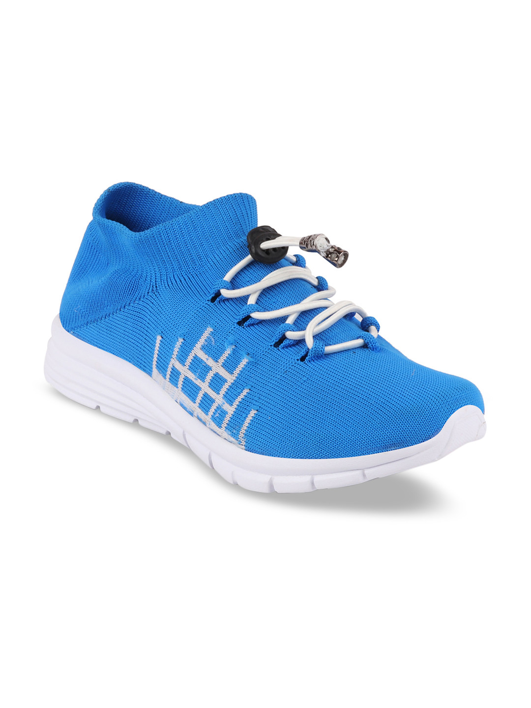 FAUSTO Men Blue & White Mesh Walking Shoes