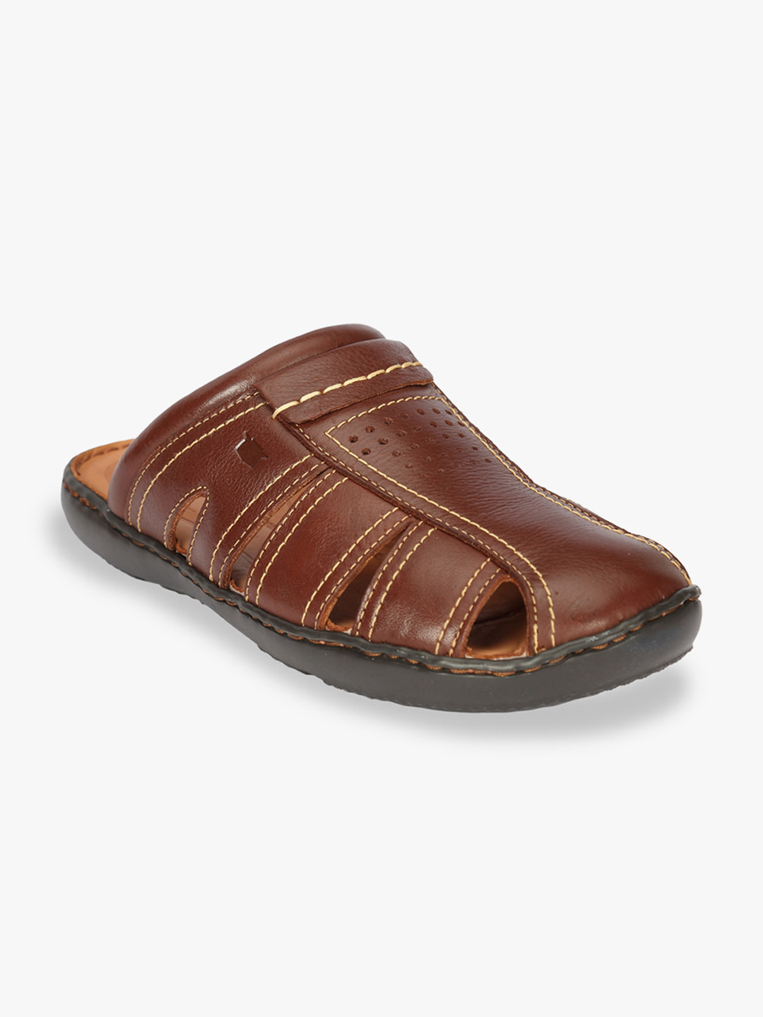 Florsheim Men Brown Solid Suede Comfort Sandals