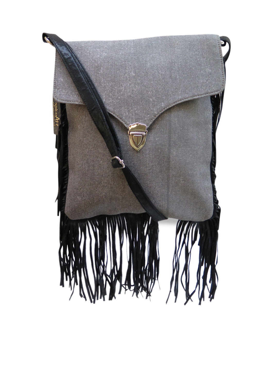 Spice Art Unisex Grey Solid Sling Bag