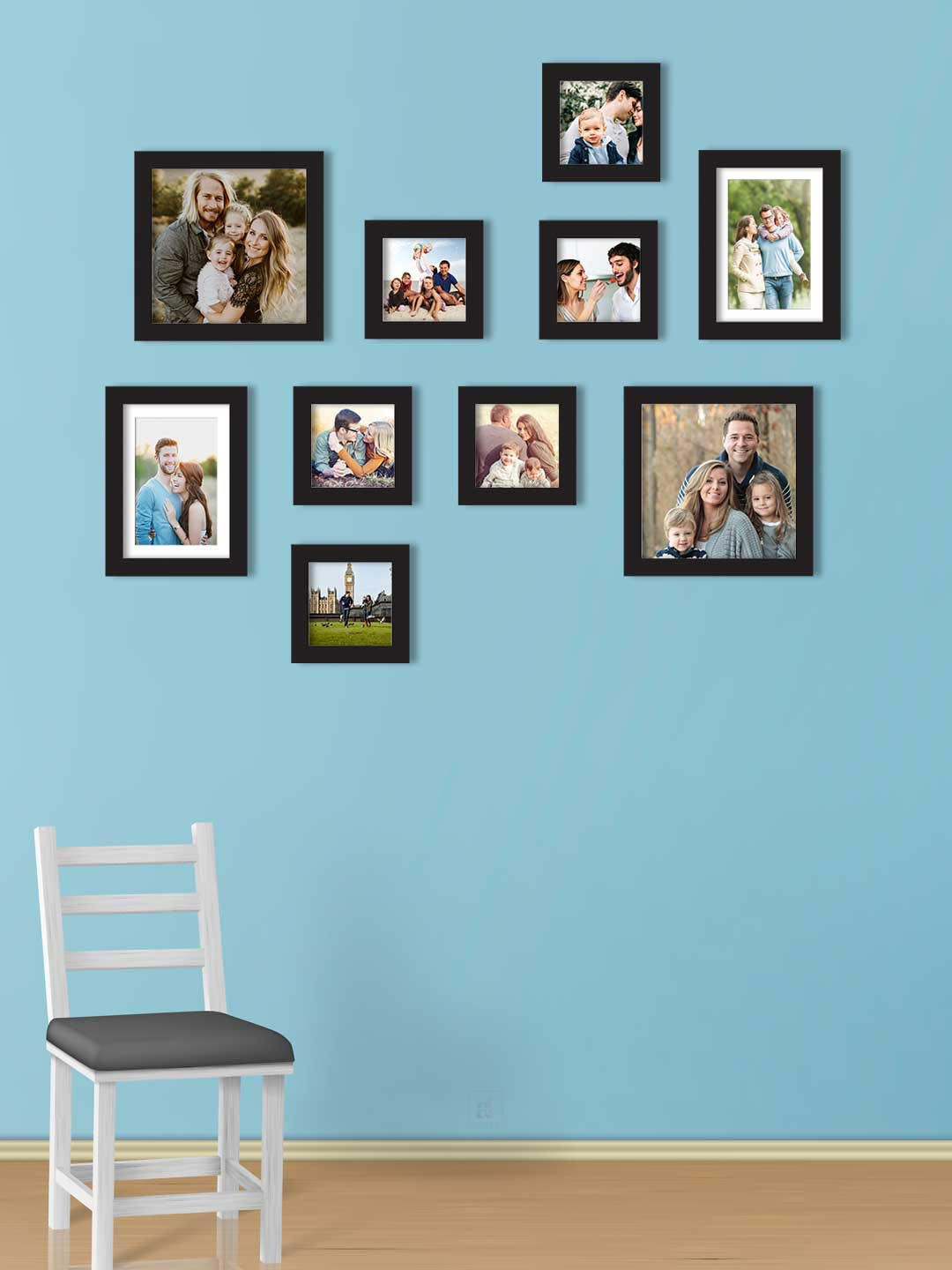 Art Street Set of 10 Black Individual Photo Frames