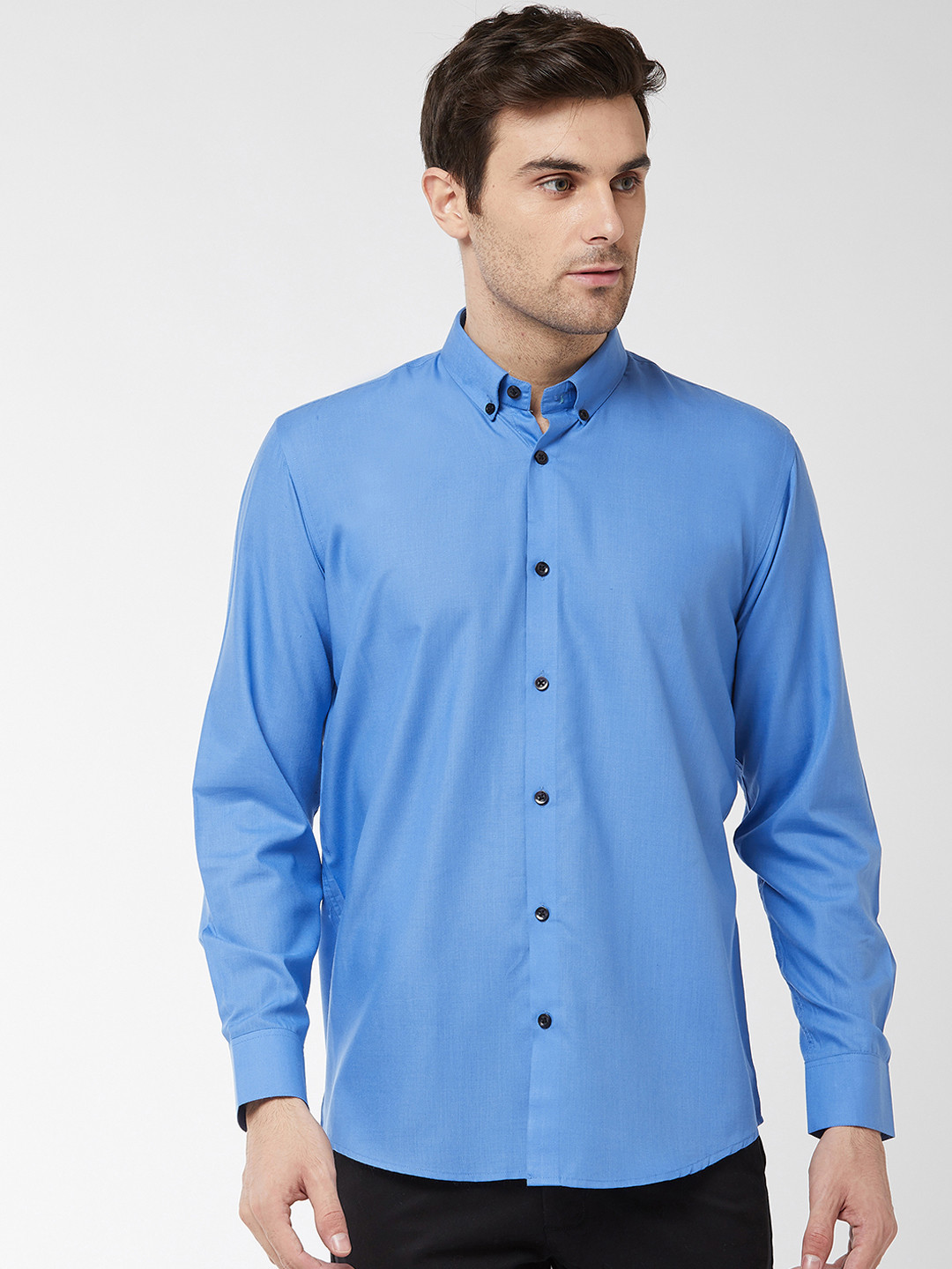 SOJANYA Men Blue Classic Solid Casual Shirt