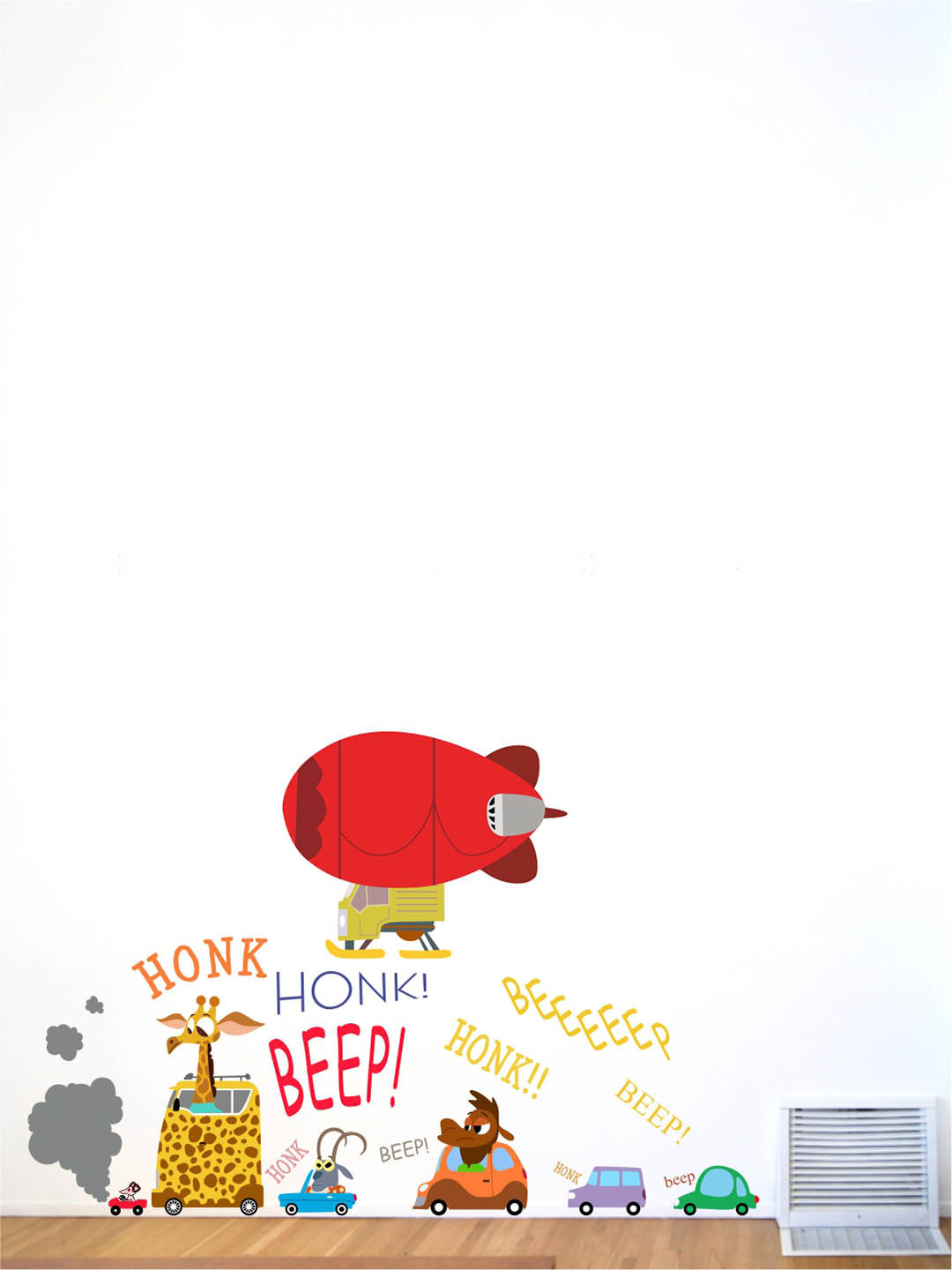 rawpockets Multicolour PVC Animals Car Driving Stickers 90cm X 90cm