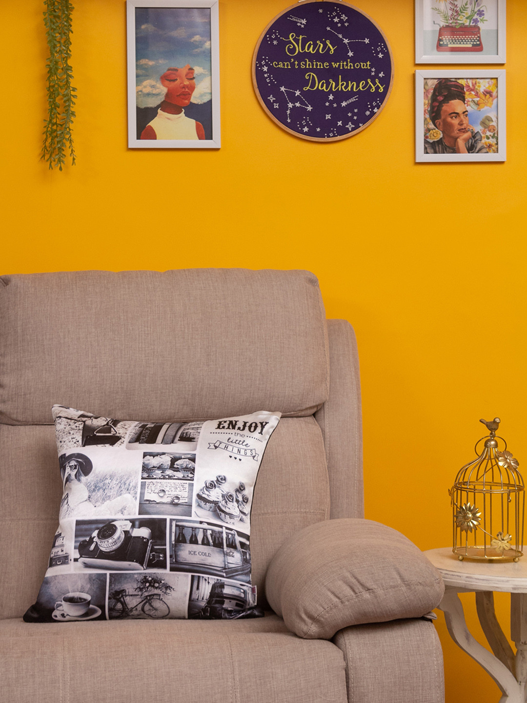 BandBox White Abstract Satin Durable Square Cushion Cover -16x16In