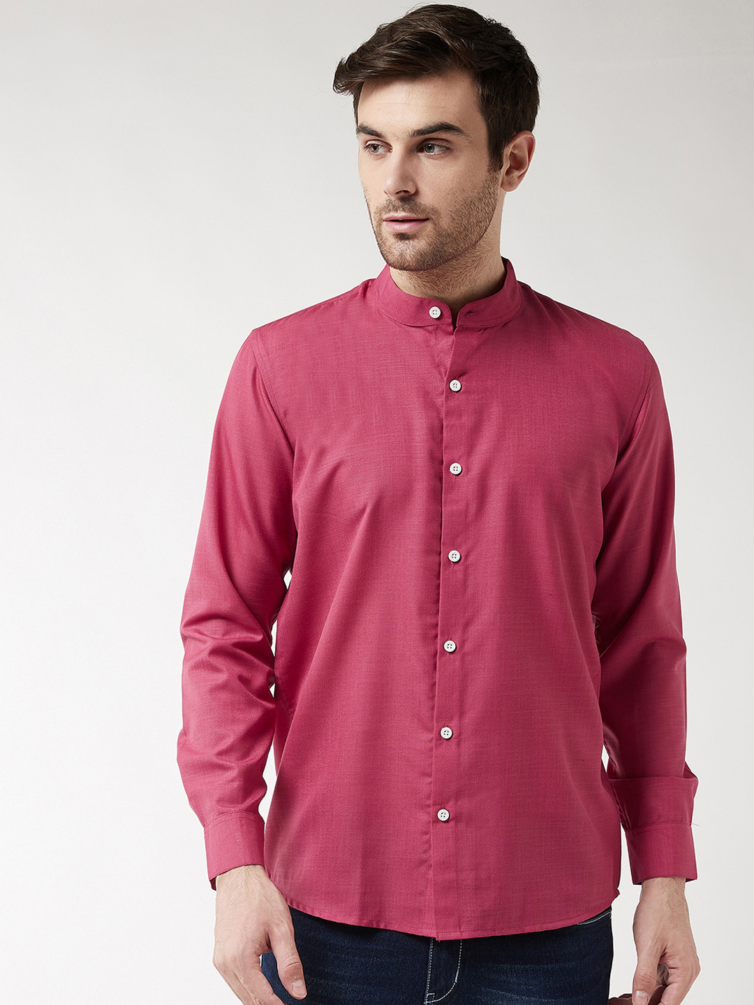 SOJANYA Men Coral Classic Regular Fit Solid Casual Shirt