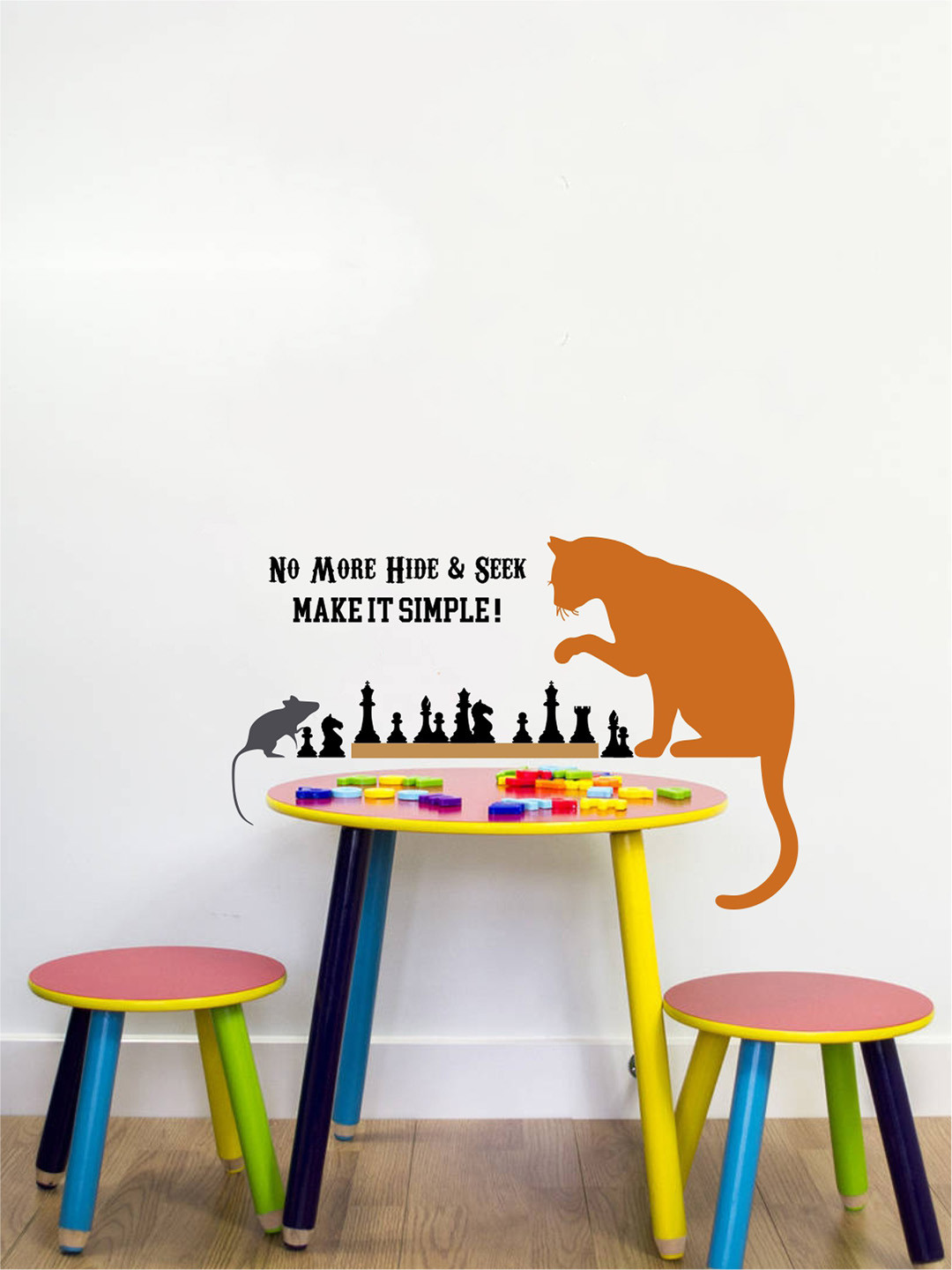 rawpockets Orange & Black Make It Simple PVC Wall Stickers