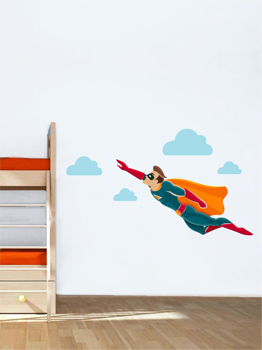 rawpockets Multicoloured Superman PVC Vinyl Wall Stickers