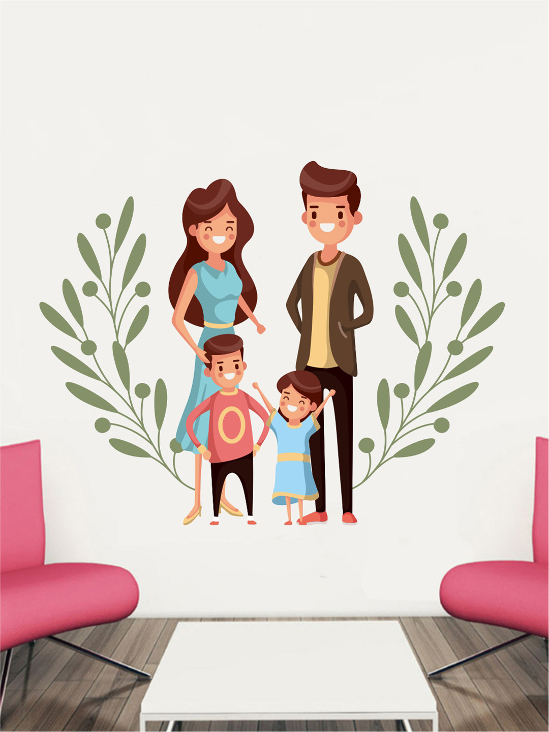 rawpockets Multicoloured Family Portrait Wall Stickers