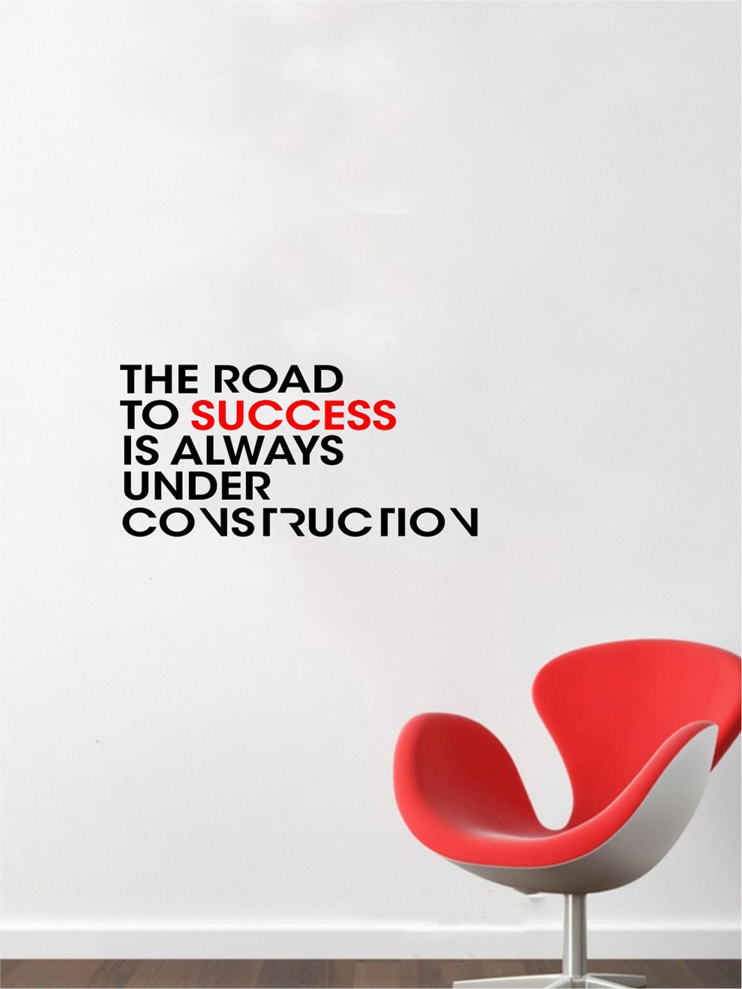 rawpockets Black & Red Motivational Quotes Printed Waterproof PVC Vinyl Wall Sticker