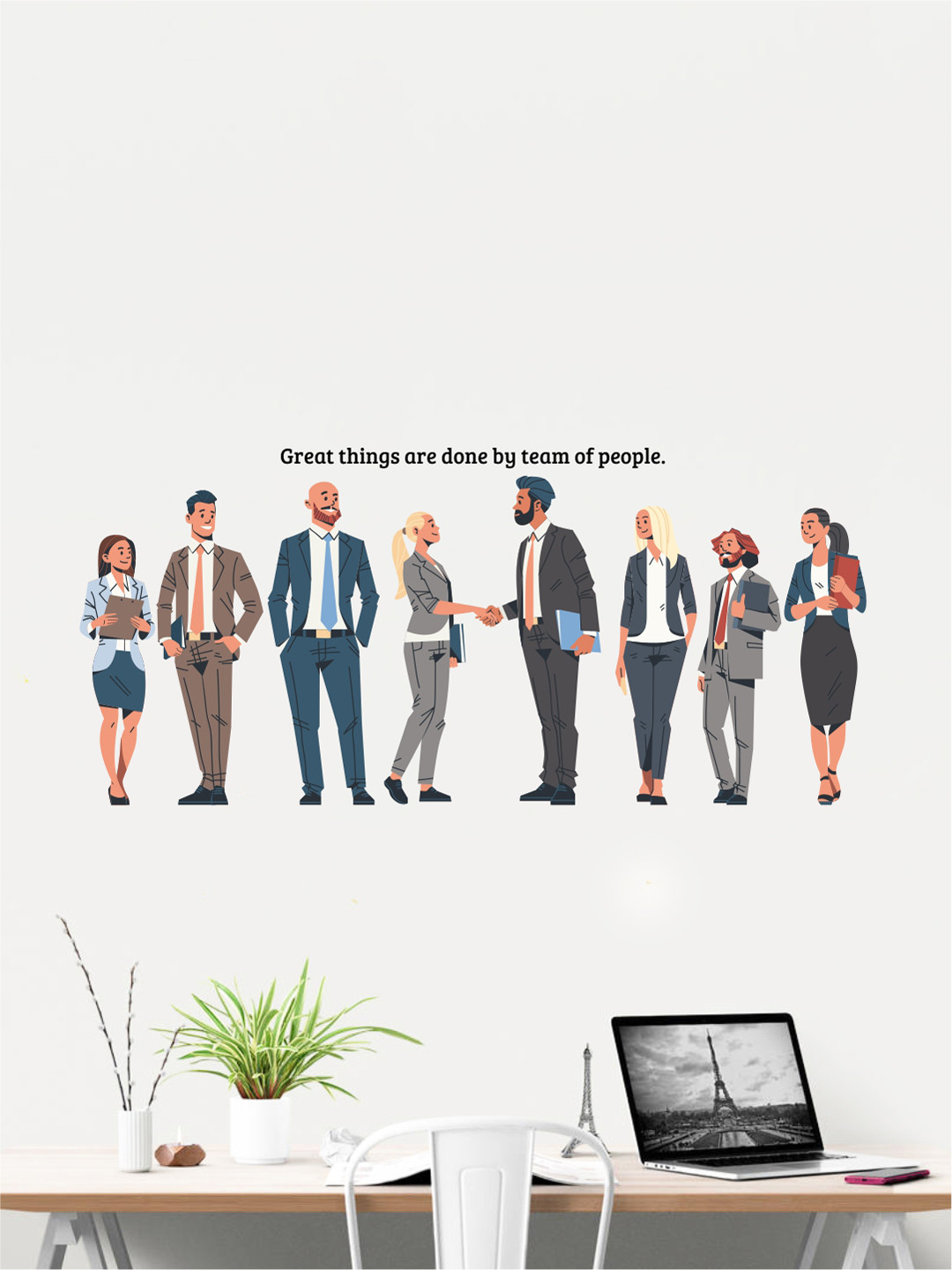 rawpockets Multicoloured Team Work Quotes PVC Vinyl Wall Stickers