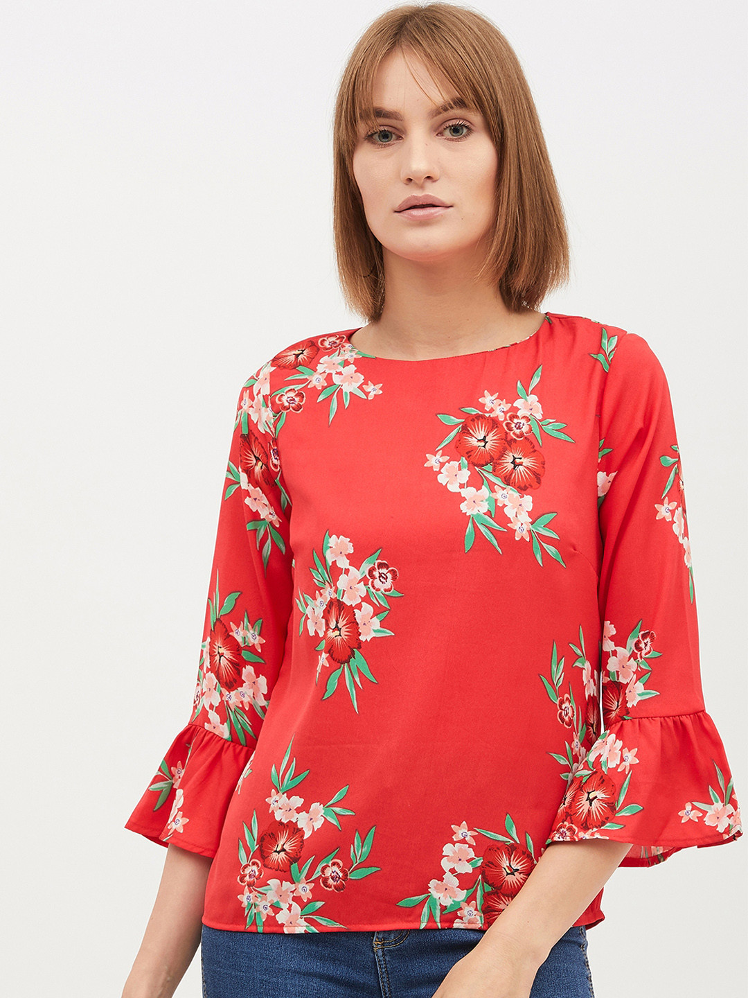 Harpa Women Red Printed Top