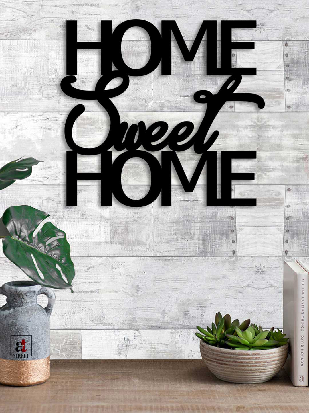 Art Street Home Sweet Home MDF Matte Sticking Hall Wall Hangings-9.3In