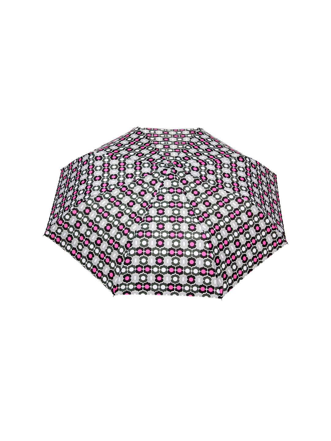 FabSeasons Unisex Green & Pink Symmteric Print 3 Fold Semi-Automatic Umbrella