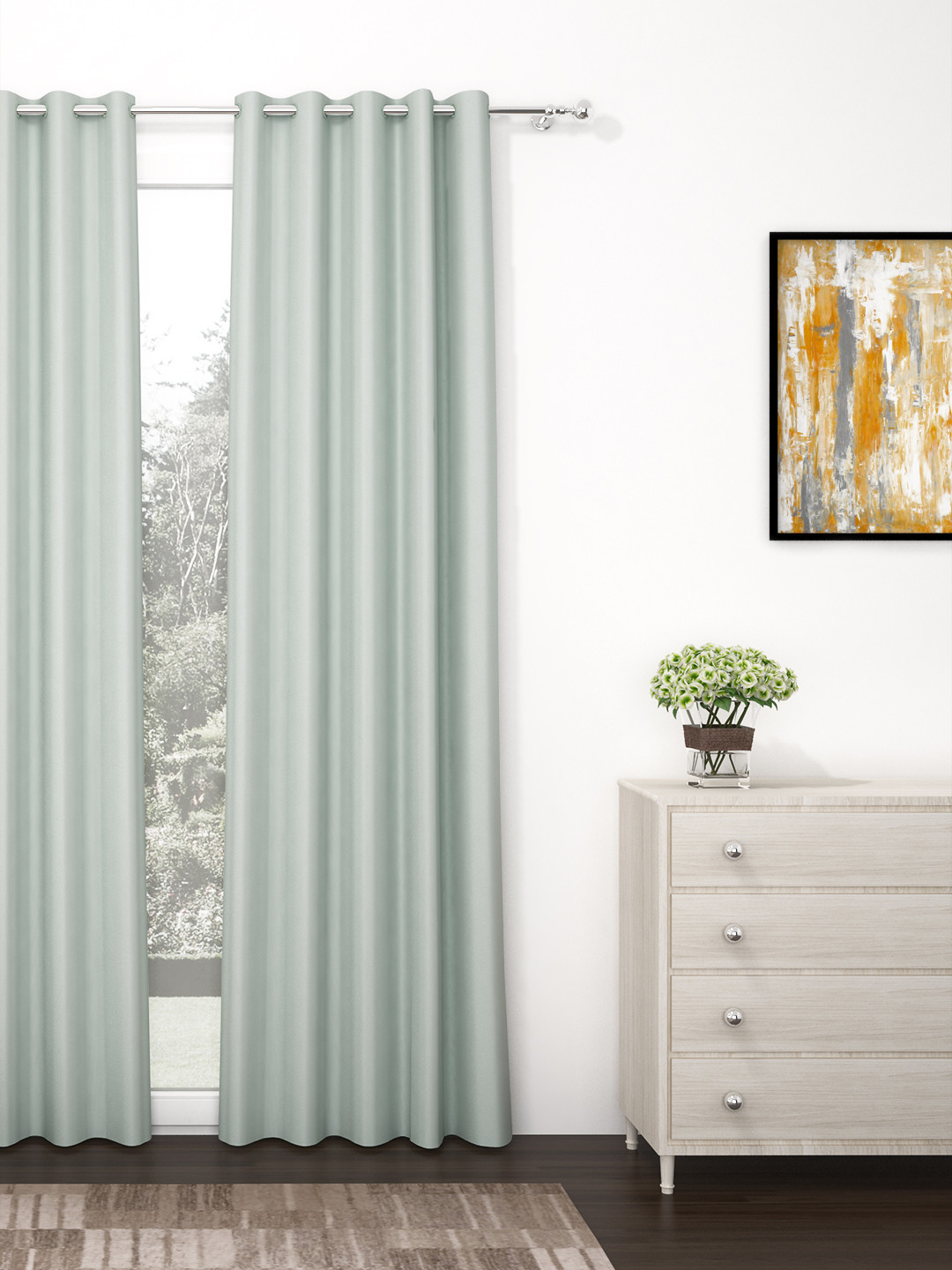 Story@home Grey Single Long Door Curtain