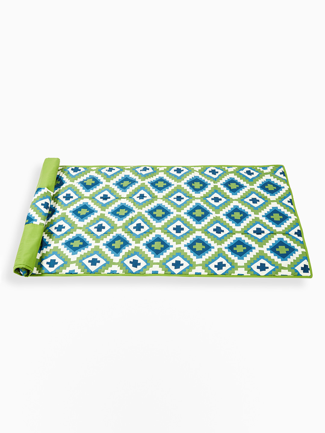 SWAYAM Unisex Green & White Cotton Yoga Mat