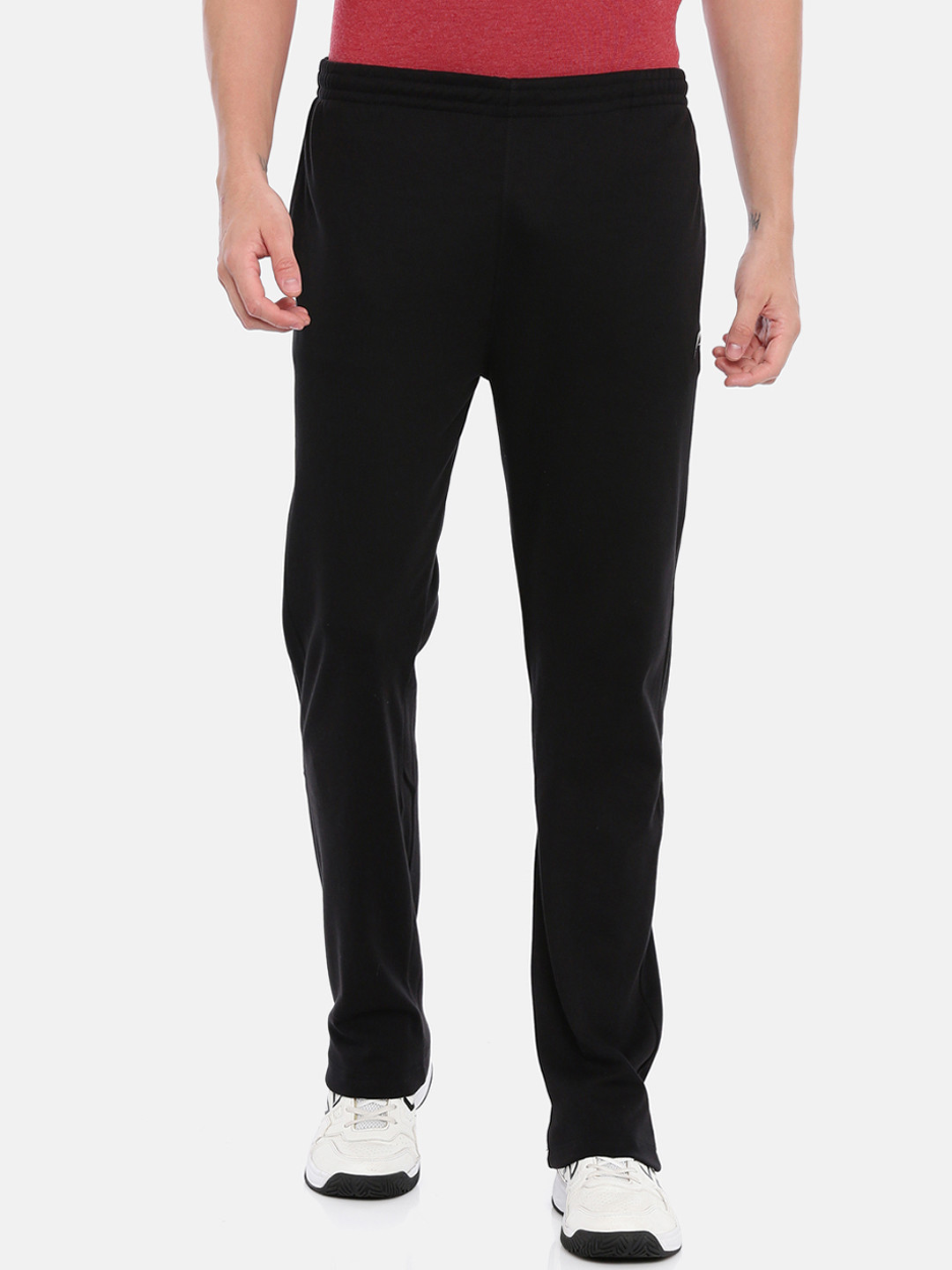 Proline Active Men Black Solid Straight-Fit Track Pants