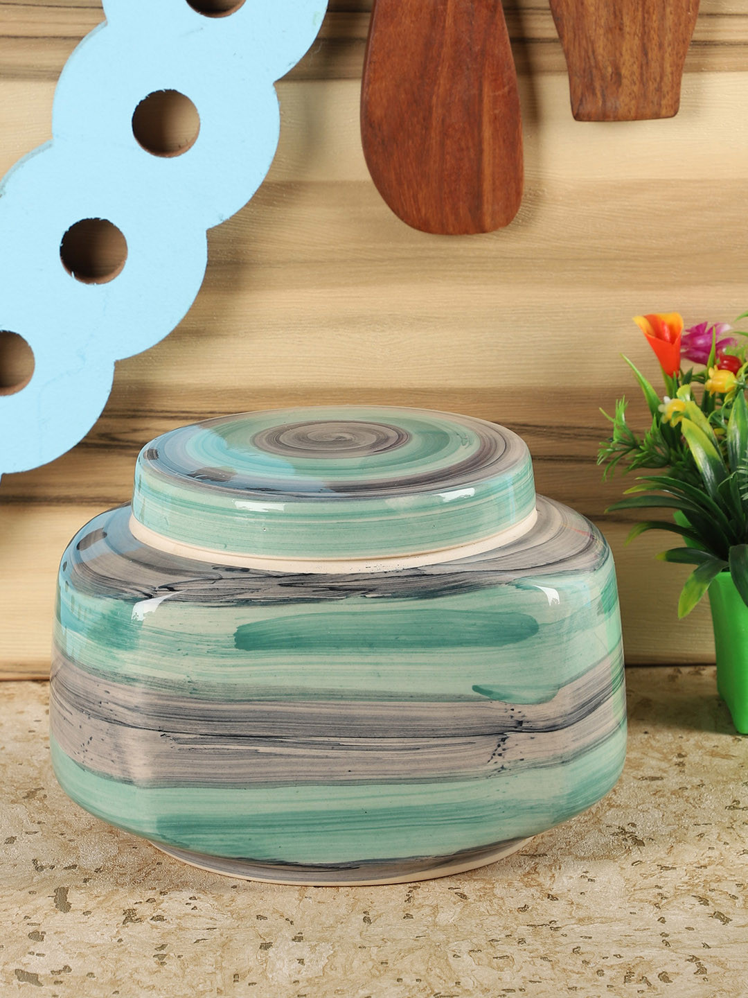 Cdi Green Marble Ceramic Screw Top Serving Handi-1.5L