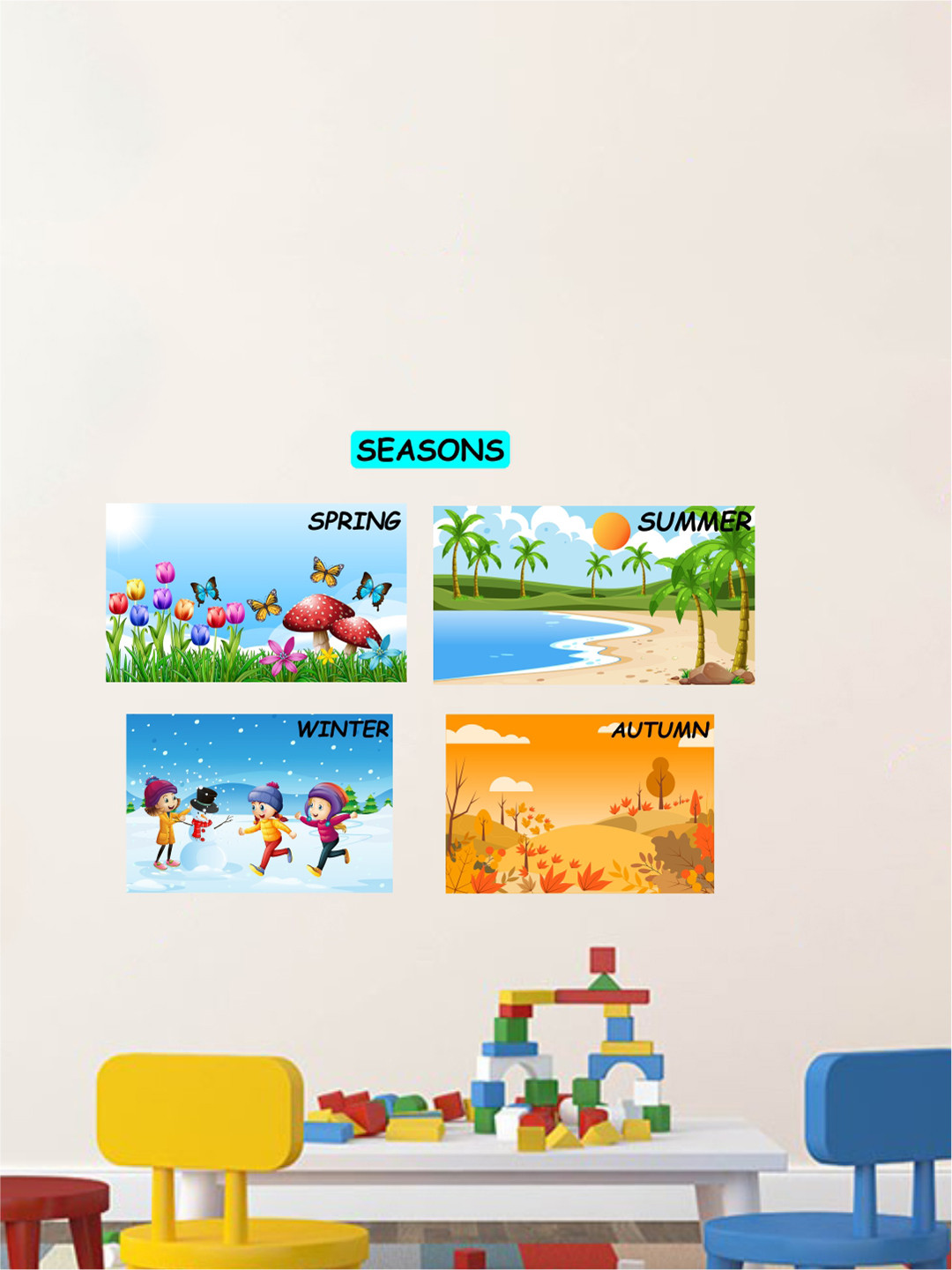 rawpockets Multicoloured Weather Seasons Wall Stickers