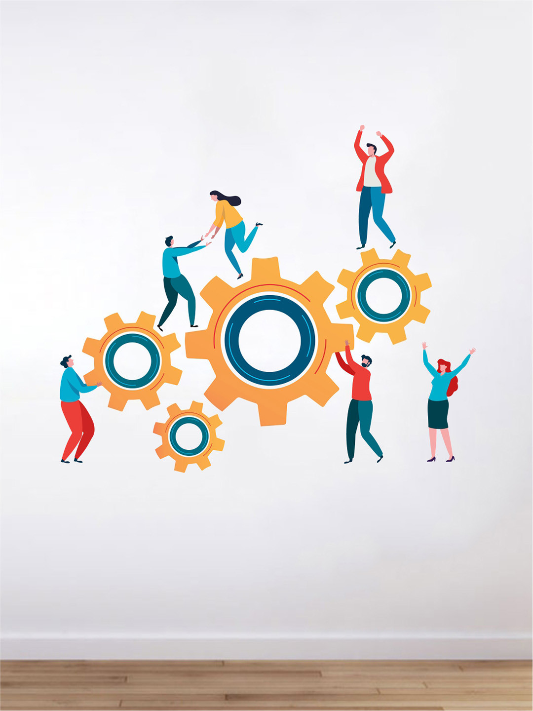 rawpockets Multicolored Teamwork  Wall Stickers